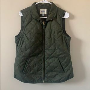 green quilted vest